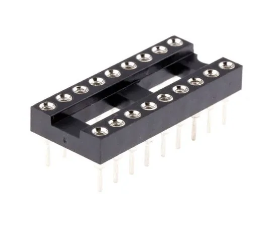 63-4723-04 Winslow 2.54mm Pitch Vertical 18 Way, Through Hole Turned Pin Open Frame IC Dip Socket, 5A W30518TTRC