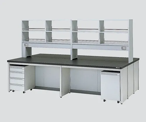 3-3788-01　［Discontinued］Central Laboratory Bench without Drawer, Frame Type with Unit, with Reagent Shelf 1800 x 1200 x 800/1800　HCOD-1812