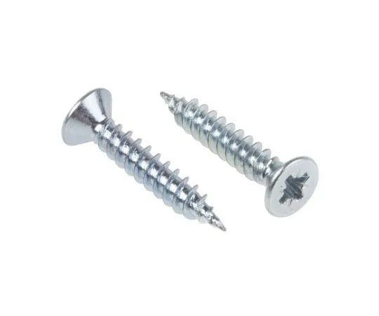 63-4690-72 Pozidriv Countersunk Steel Wood Screw Bright Zinc Plated, No. 4 Thread, 5/8in Length 144-3496