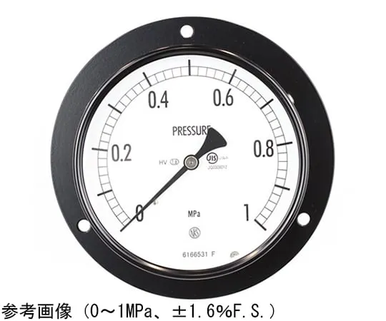 65-4281-54-20 Regular Pressure Gauge (Φ100) Embedded D Frame (Mounting Hole) with 0.6 MPa with Inspection Certificate for Heat and Vibration Resistance AE15-231