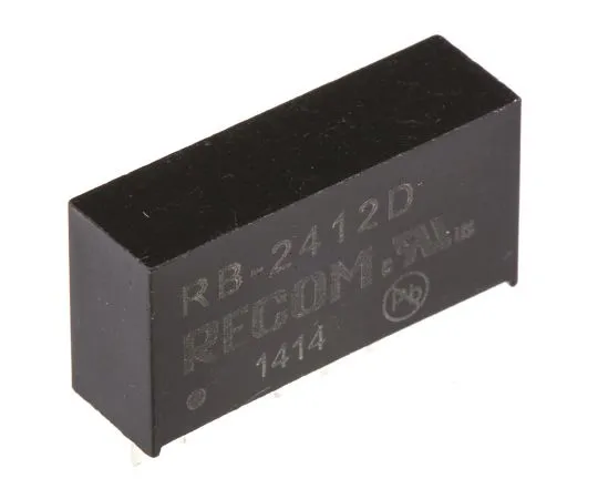 63-4807-14 Recom RB 1W Isolated DC-DC Converter Through Hole, Voltage in 21.6 → 26.4 V dc, Voltage out ±12V dc RB-2412D