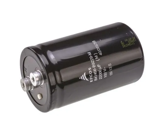 63-4747-20 EPCOS 22000μF 100V dc Aluminium Electrolytic Capacitor, Chassis Mount 64.3 (Dia.) x 105.7mm +85°C 64.3mm B41456B9229M000