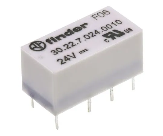 63-4831-04 Finder30 Series DPDT Non-Latching Relay PCB Mount, 24V dc Coil, 2A 30.22.7.024.0010
