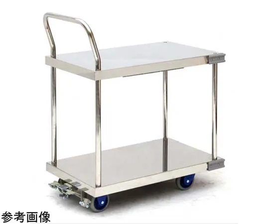 67-4762-62　［Discontinued］Small Quiet Stainless Steel 2-Step Bogie with Foot Brake　SUS-104GSFB