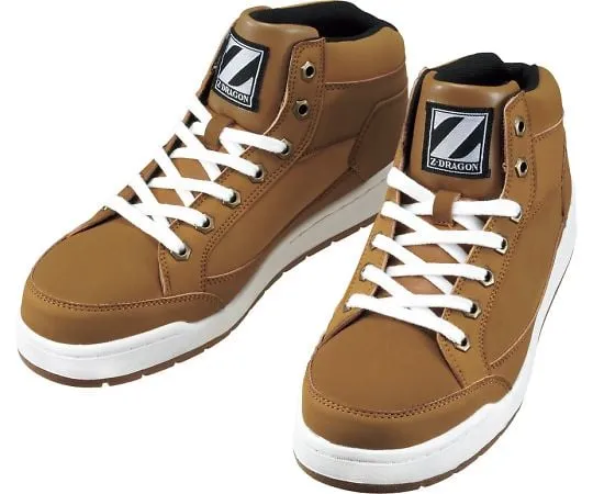 64-0988-36 Safety Shoes Middle Cut Camel 25.0 cm S5163