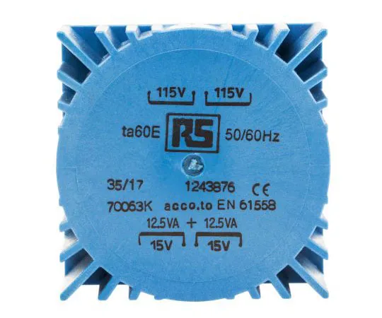 63-4675-24 RS PRO 2 x 115V, 2 x 15V Toroidal Transformer, 25VA 124-3876
