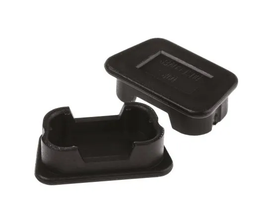 63-4927-88 Male 9 Way D-sub Connector Dust Cap, Carbon Black Reinforced PP 666-0910