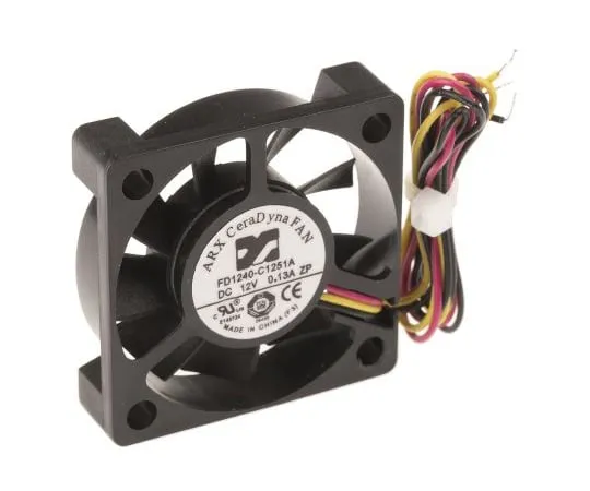 63-4830-85 ARX CeraDyna Series Axial Fan, 40 x 40 x 10mm, 8.9m³/h, 1.2W, 12 V dc FD1240-C1251A2AL