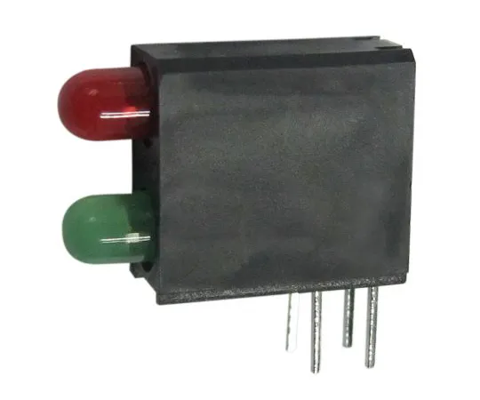 63-4892-83 Kingbright L-710A8GE/1I1GD-RV, Green & Red Right Angle PCB LED Indicator, 2 LEDs, Through Hole 2.5 V L-710A8GE/1I1GD-RV