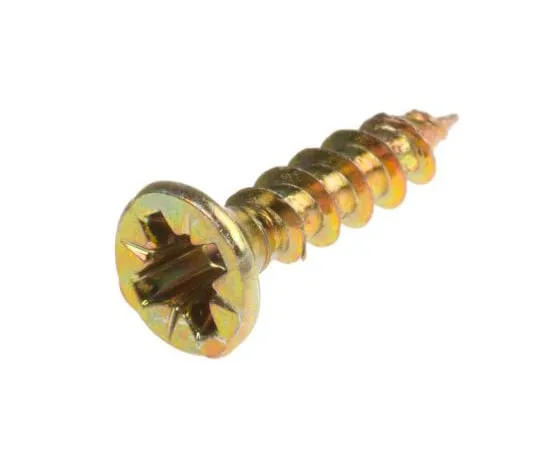 63-4748-93 Pozidriv Countersunk Steel Wood Screw Yellow Passivated, Zinc Plated, 3.5mm Thread, 16mm Length 263-1820
