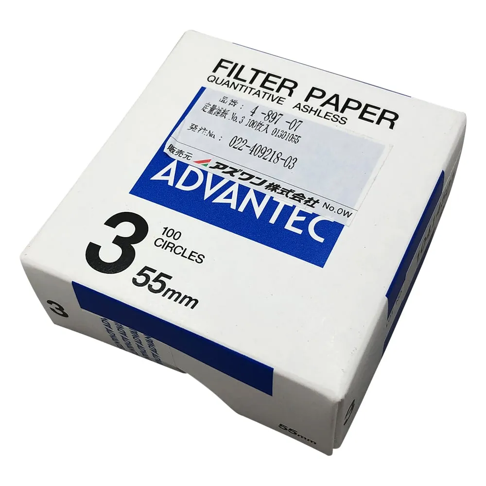 4-897-07 Qualitative Filter Paper No. 3 100 Pieces 1301055