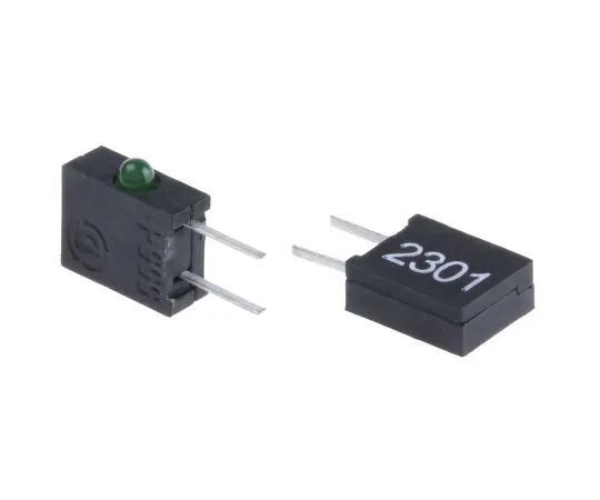 63-4873-71 Dialight 555-2301F, Green Right Angle PCB LED Indicator, Through Hole 3 V 555-2301F