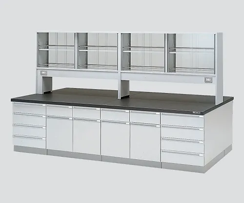 3-3718-01　［Discontinued］Central Laboratory Bench Wooden Type, Flat Type, with Reagent Shelf 1800 x 1200 x 800/1800　SBOE-1812