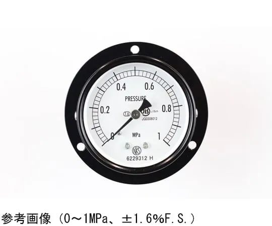 65-4272-44-20 Normal Pressure Gauge (Φ60) Embedded D Frame (Mounting Hole) - With 0.1~0.1 MPa with Inspection Certificate AA15-223