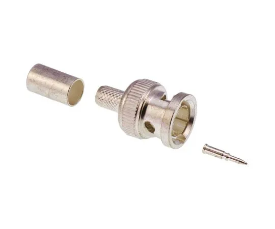 63-4782-49 TE Connectivity Straight 75Ω Cable Mount BNC Connector, Plug, Silver, Crimp Termination, RG140/U, RG210/U, RG59 B/U, 1-1337429-0