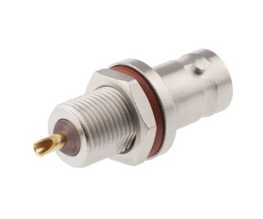 63-4756-04 Radiall Straight 50Ω Panel Mount Bulkhead Fitting BNC Connector, jack, Nickel, Solder Termination R141603000W