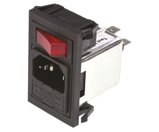 63-4731-06 Male C14 IEC Filter Snap-In 5 x 20mm,Rated At 10A,250 V ac BZV01/A0620/02