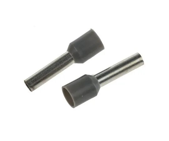 63-4698-49 RS PRO Insulated Crimp Bootlace Ferrule, 12mm Pin Length, 3.2mm Pin Diameter, 4mm² Wire Size, Grey 157-1250