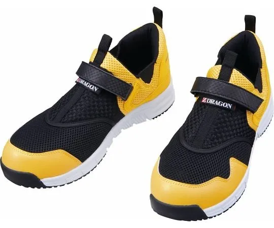 64-0987-27 Safety Shoes Slip-on Black x Yellow 25.0 cm S3187