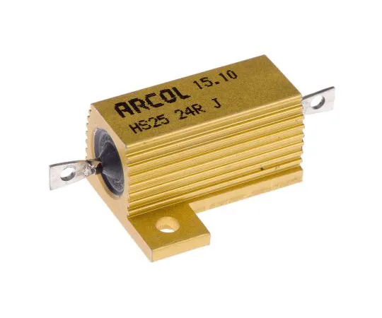 63-4891-98 Arcol HS25 Series Aluminium Ho***d Axial Wire Wound Panel Mount Resistor, 24Ω ±5% 25W HS25 24R J