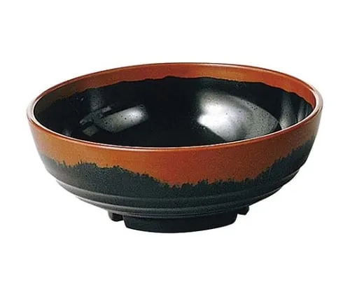 61-6835-46 Melamine Japanese tableware Chojiro kiln Bowl AN-69 small B inside Black 2428220