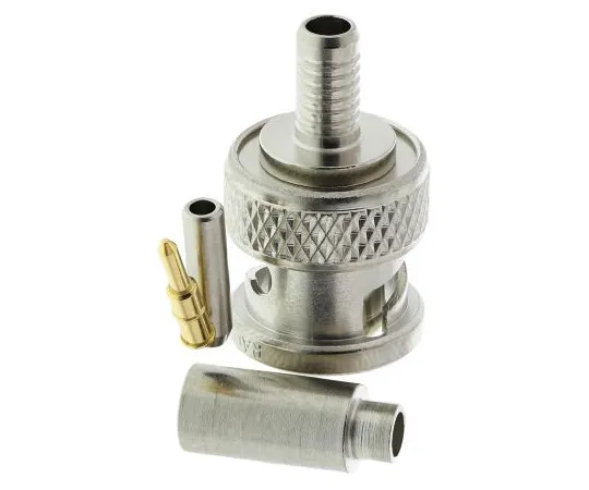 63-4755-88 Radiall Straight 50Ω Cable Mount BNC Connector, Plug, Nickel, Crimp Termination, RG188, RG316 R141075000W