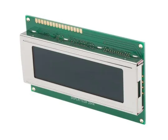63-4859-67 Displaytech 204A-GC-BC-3LP Alphanumeric LCD Display, White on Black, 4 Rows by 20 Characters, Transflective 204A-GC-BC-3LP