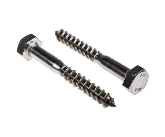 63-4691-30 Hex Stainless Steel Wood Screw, A2 304, 10mm Thread 144-3560
