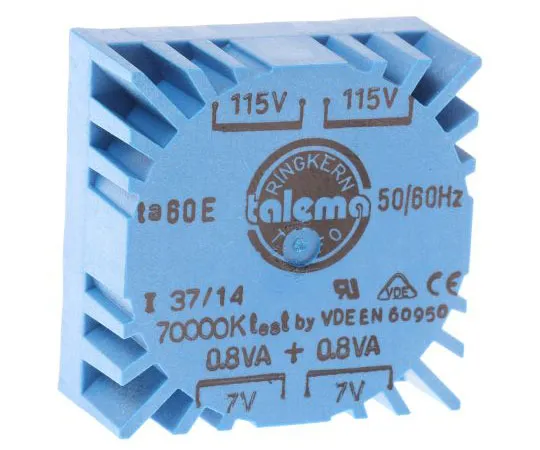 63-4735-61 2 Output Toroidal Transformer, 1.6VA, 2 x 7V ac 70000K
