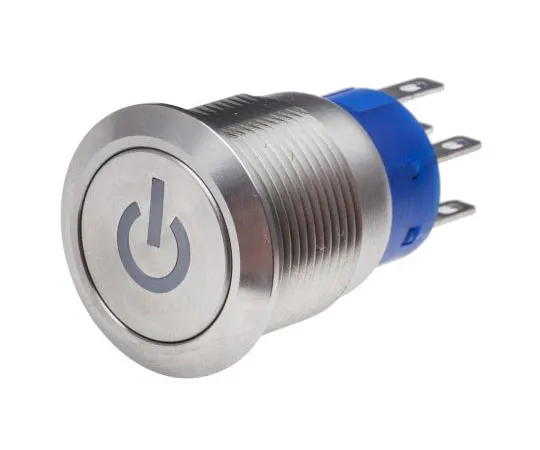 63-4661-51 RS PRO Double Pole Double Throw (DPDT) Latching Yellow LED Push Button Switch, IP67, 19 (Dia.)mm, Panel Mount, Power 111-5806
