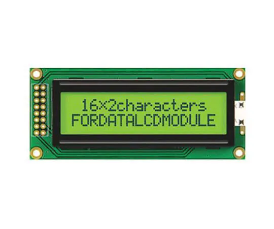 63-4681-47 Fordata FC1602B01-FHYYBW-51LE FC Alphanumeric LCD Alphanumeric Display, Green, Yellow on Yellow-Green, 2 Rows by 16 FC1602B01-FHYYBW-51LE