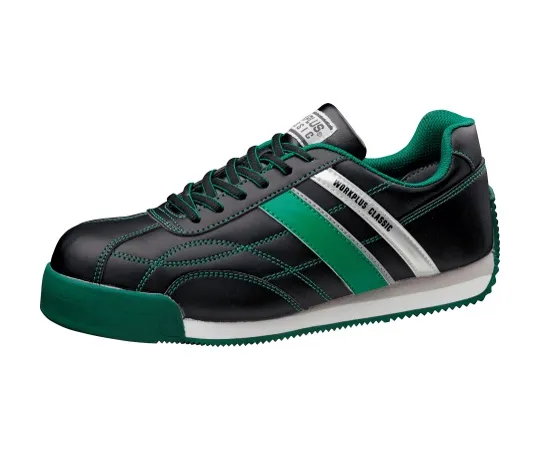 62-0936-95　［Discontinued］Toe Puff Included Sneakers Work Plus Classic WPC-111 Black x Green 22cm　WPC111-BK/GR-22