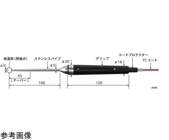 65-3530-26 Pricking Type Temperature Sensor BT Series -200~500°C Response Speed (sec): 3 E Type BT-92E-TC1-ASP