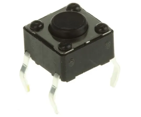 63-4777-06 Black Button Tactile Switch, Single Pole Single Throw (SPST) 50 mA @ 12 V dc 0.8mm DTS61KV