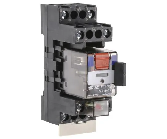 63-4831-64 TE ConnectivityPT DPDT Non-Latching Relay DIN Rail, 12V dc Coil PT2S7LB2 7-1415074-1