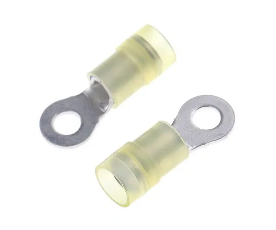 63-4750-51 RS PRO Insulated Crimp Ring Terminal, M4.5 (#8) Stud Size, 4mm² to 6mm² Wire Size, Yellow 267-3896