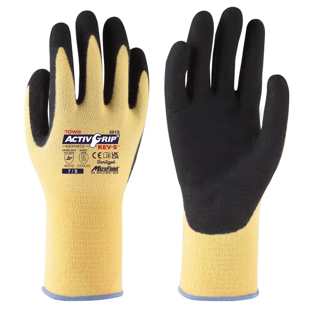 67-8771-13 Cut Resistant Gloves ActivGripAdvance KEV-S S 1 Bag (12 Pairs) 591S-S
