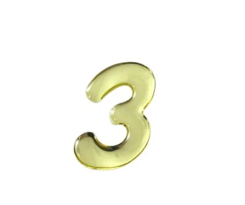 61-7426-84 Gold Metal Characters 3 35mm x 1mm GM35-3