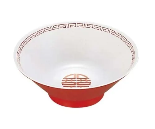 61-6836-14 Melamine Chinese tableware Zuisho Tanmen-don New CA-14 Outer Red Inner White 2419010