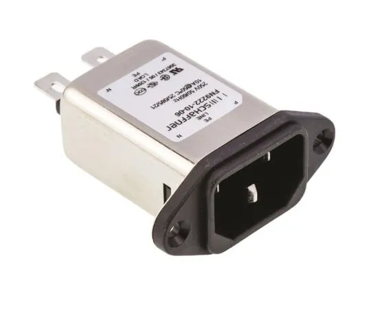 63-4798-28 Male C14 IEC Filter Panel Mount,faston,Rated At 10A,250 V ac Operating Frequency 0 → 400Hz FN9222-10-06