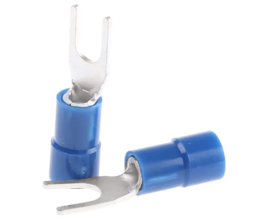63-4896-49 RS PRO Insulated Crimp Spade Connector, 1.5mm² to 2.5mm², 16AWG to 14AWG, M3.5 Stud Size Vinyl, Blue 624-1279