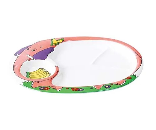 61-6836-83 Melamine Lunch Plate Elephant L-4 2456400
