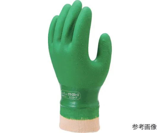 67-6859-45 PVC Gloves No602 Green Jersey 2 Pairs Pack M Size NO602-M