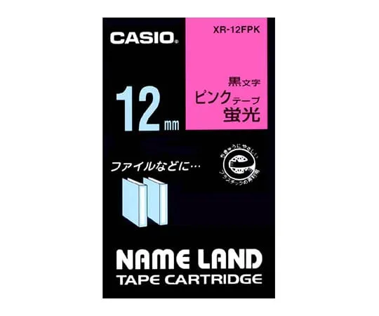 62-1063-29 Casio NAME LAND Label Printer Tape 12mm Width (Fluorescence Pink Ground/Black Characters) XR-12FPK