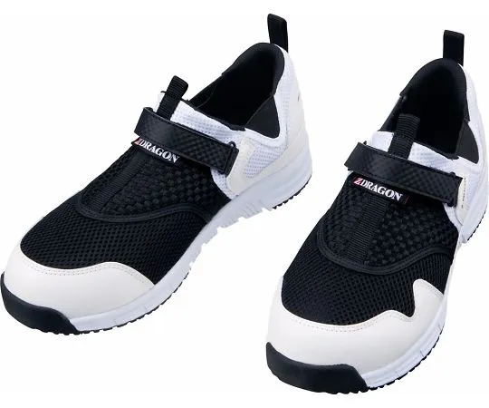64-0987-39 Safety Shoes Slip-on Black x White 25.0 cm S3187