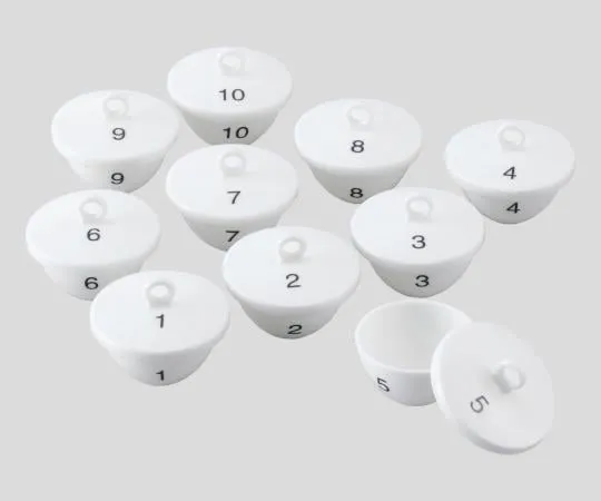 2-300-03　［Discontinued］Porcelain Crucible with Number (10 Pcs Set with Lid) 50mL