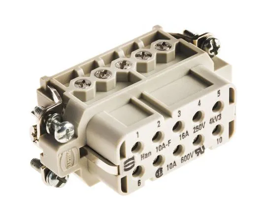 63-4717-14 Han A Series size 10 A Panel Mount Connector Insert, Female, 10 Way, 16A, 600 V 9200102812