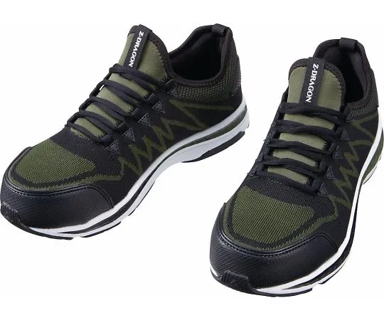 64-0989-33　［Out of stock］Safety Shoes Lace-Up Type Black x Green 25.0 cm　S5181