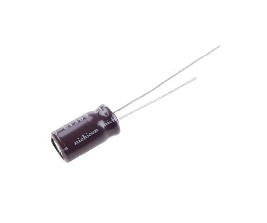63-4846-06 Nichicon 10μF 100V dc Aluminium Electrolytic Capacitor, Through Hole 6.3 (Dia.) x 11mm +105°C 6.3mm 2.5mm UPS2A100MED