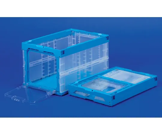 67-9214-46　Container Rack 50B [2] (With Short Side Door) Transparent/Blue　55270000TMBL